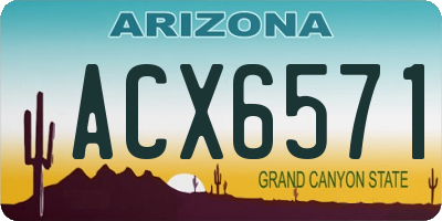 AZ license plate ACX6571