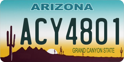 AZ license plate ACY4801