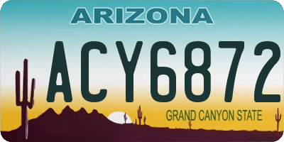 AZ license plate ACY6872