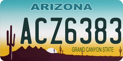 AZ license plate ACZ6383