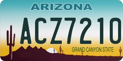 AZ license plate ACZ7210