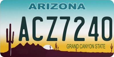 AZ license plate ACZ7240