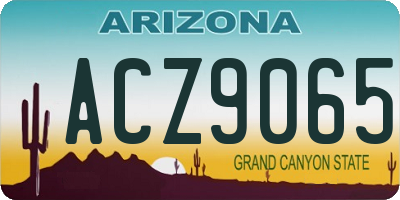 AZ license plate ACZ9065