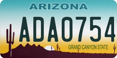 AZ license plate ADA0754