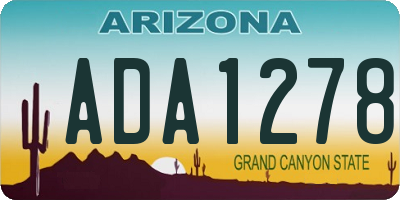 AZ license plate ADA1278