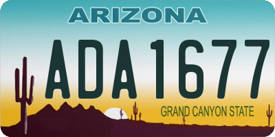 AZ license plate ADA1677