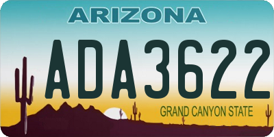 AZ license plate ADA3622