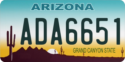 AZ license plate ADA6651