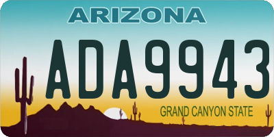 AZ license plate ADA9943