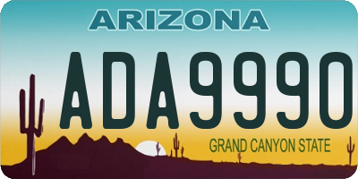 AZ license plate ADA9990