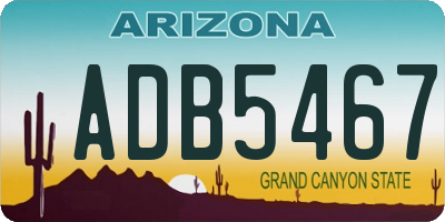 AZ license plate ADB5467