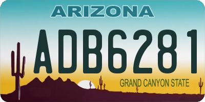 AZ license plate ADB6281
