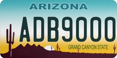 AZ license plate ADB9000