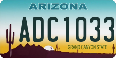 AZ license plate ADC1033