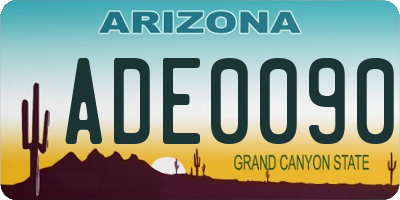 AZ license plate ADE0090