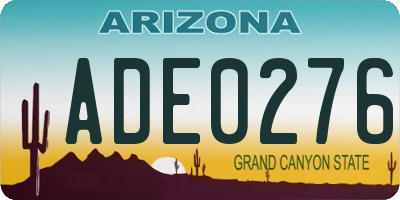 AZ license plate ADE0276