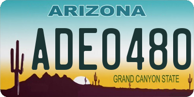 AZ license plate ADE0480