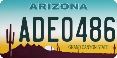 AZ license plate ADE0486
