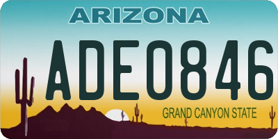 AZ license plate ADE0846