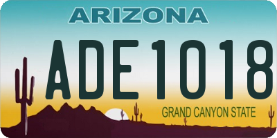 AZ license plate ADE1018