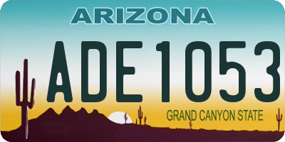 AZ license plate ADE1053