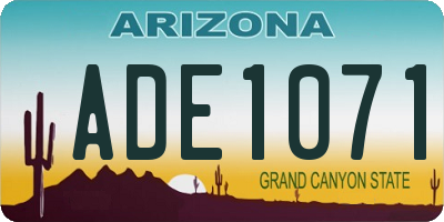 AZ license plate ADE1071