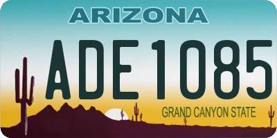 AZ license plate ADE1085