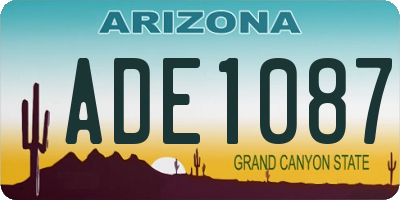 AZ license plate ADE1087