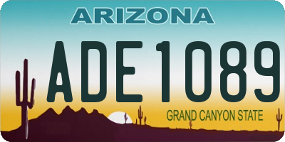 AZ license plate ADE1089