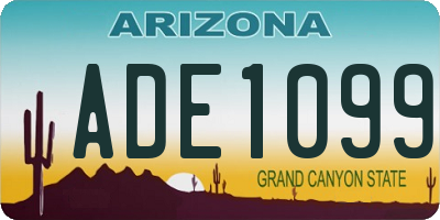 AZ license plate ADE1099