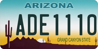 AZ license plate ADE1110