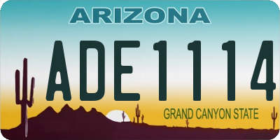 AZ license plate ADE1114