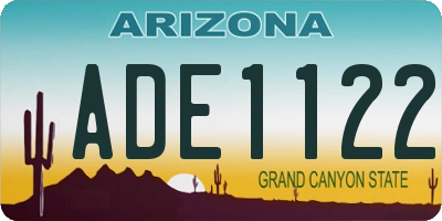 AZ license plate ADE1122