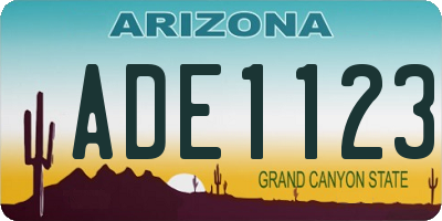 AZ license plate ADE1123