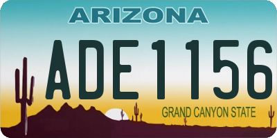 AZ license plate ADE1156