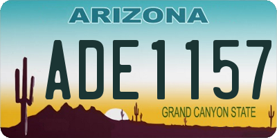 AZ license plate ADE1157