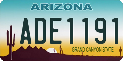 AZ license plate ADE1191