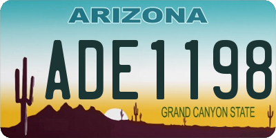 AZ license plate ADE1198