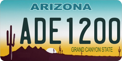 AZ license plate ADE1200
