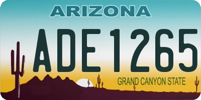 AZ license plate ADE1265