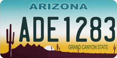 AZ license plate ADE1283
