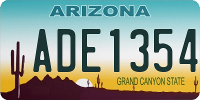AZ license plate ADE1354