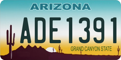 AZ license plate ADE1391
