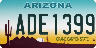 AZ license plate ADE1399