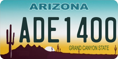AZ license plate ADE1400
