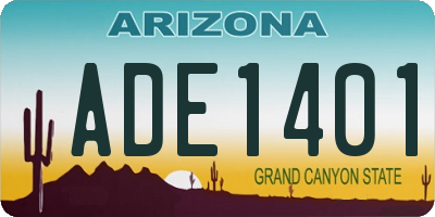 AZ license plate ADE1401