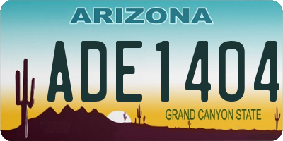 AZ license plate ADE1404