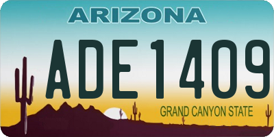 AZ license plate ADE1409