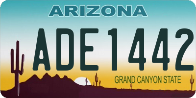 AZ license plate ADE1442