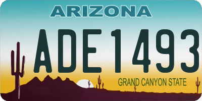 AZ license plate ADE1493